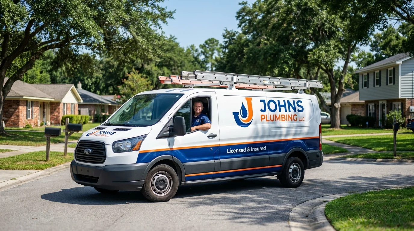Johns Plumbing LLC service van in Mount Gilead, NC