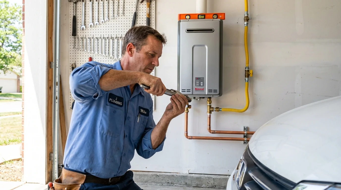Tankless water heater installation by a Johns Plumbing LLC plumber in Mount Gilead